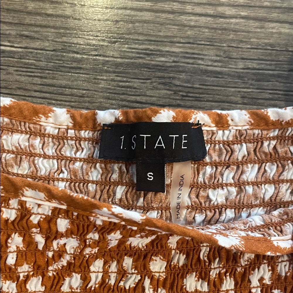 1. State Smocked Puff Sleeve Mini dress size Small - Picture 2 of 10